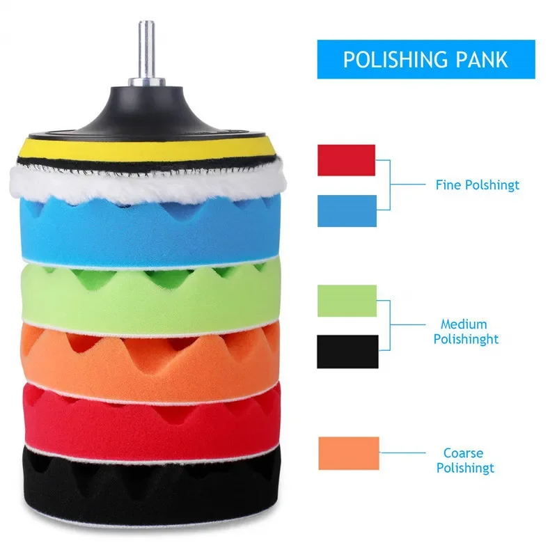 Polish Pad Set Buffer - 8 adet araba parlatma pedleri seti