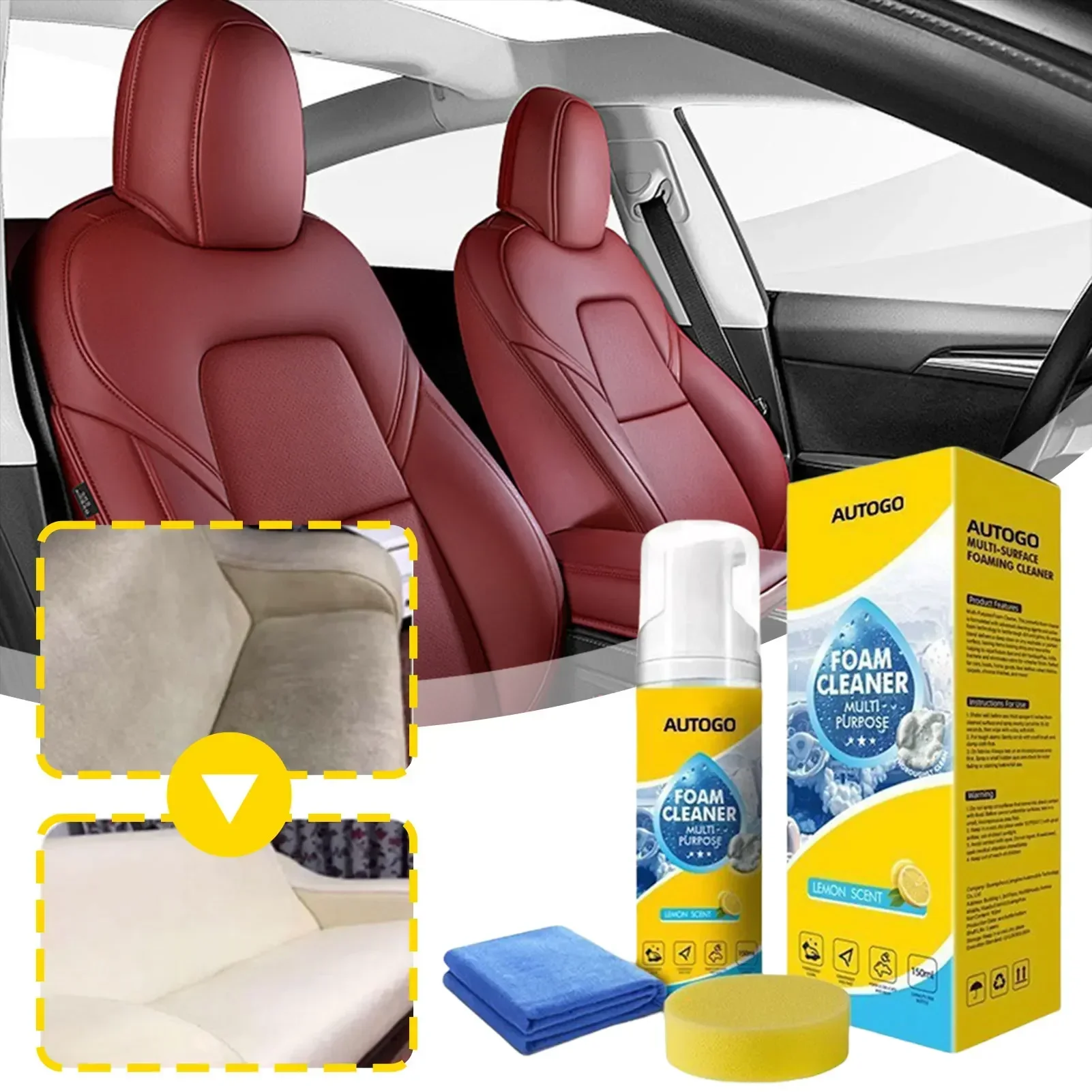 Leather Cleaner Interior - 150ml Çok Amaçlı Köpük Temizleyici, Araba